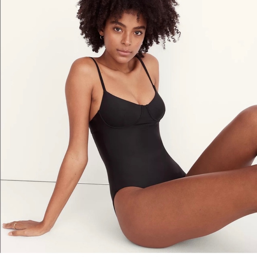 Madewell second wave one piece swimsuit true black